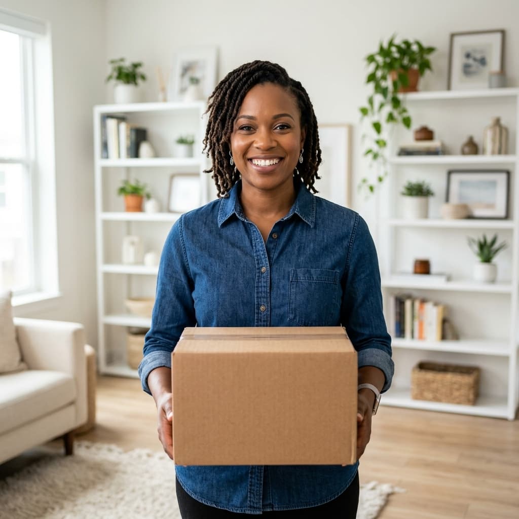 BoominSquare customer receiving a marketplace delivery
