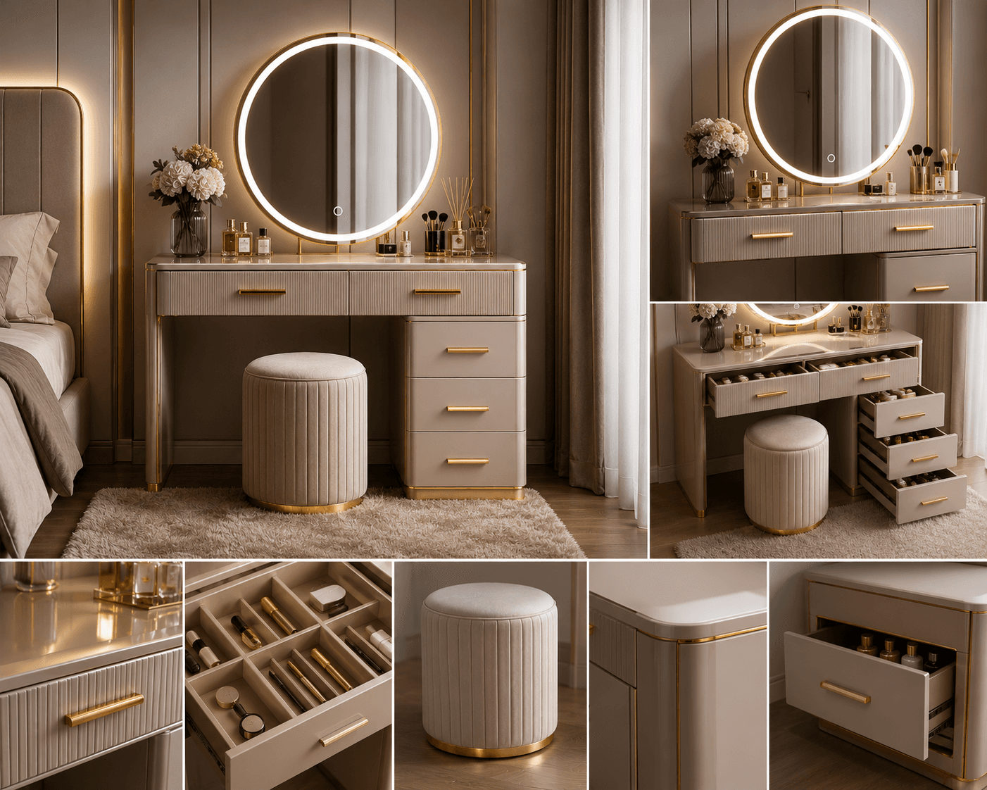 LunaGlow Luxury Vanity Table Set