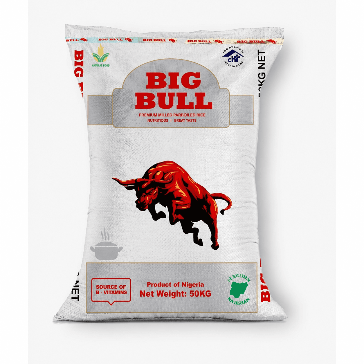 BIG BULL PREMIUM MILLED PARBOILED RICE β 50kg