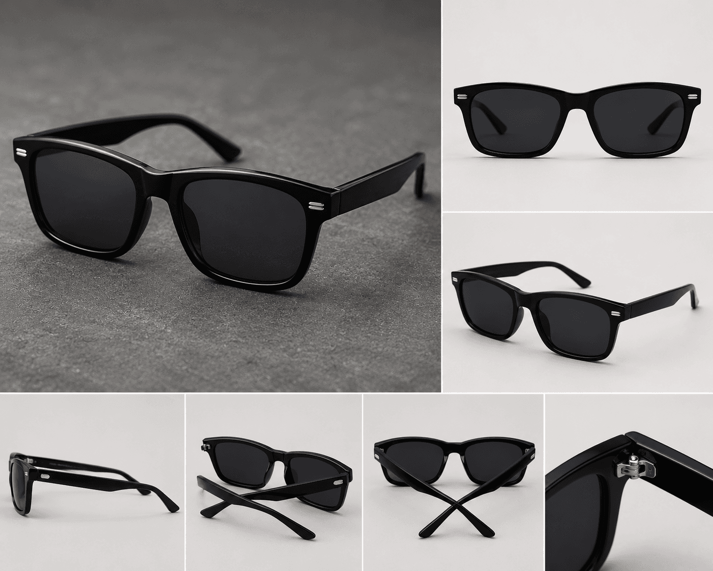 Classic Black Rectangular Sunglasses