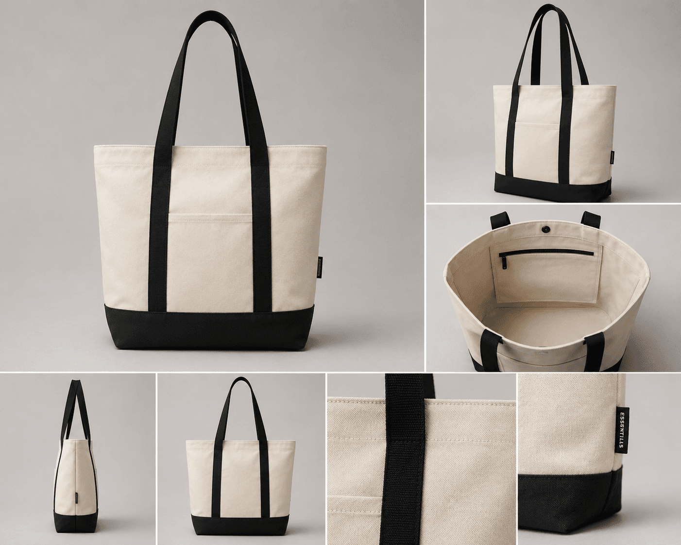 Black Canvas Tote Bag