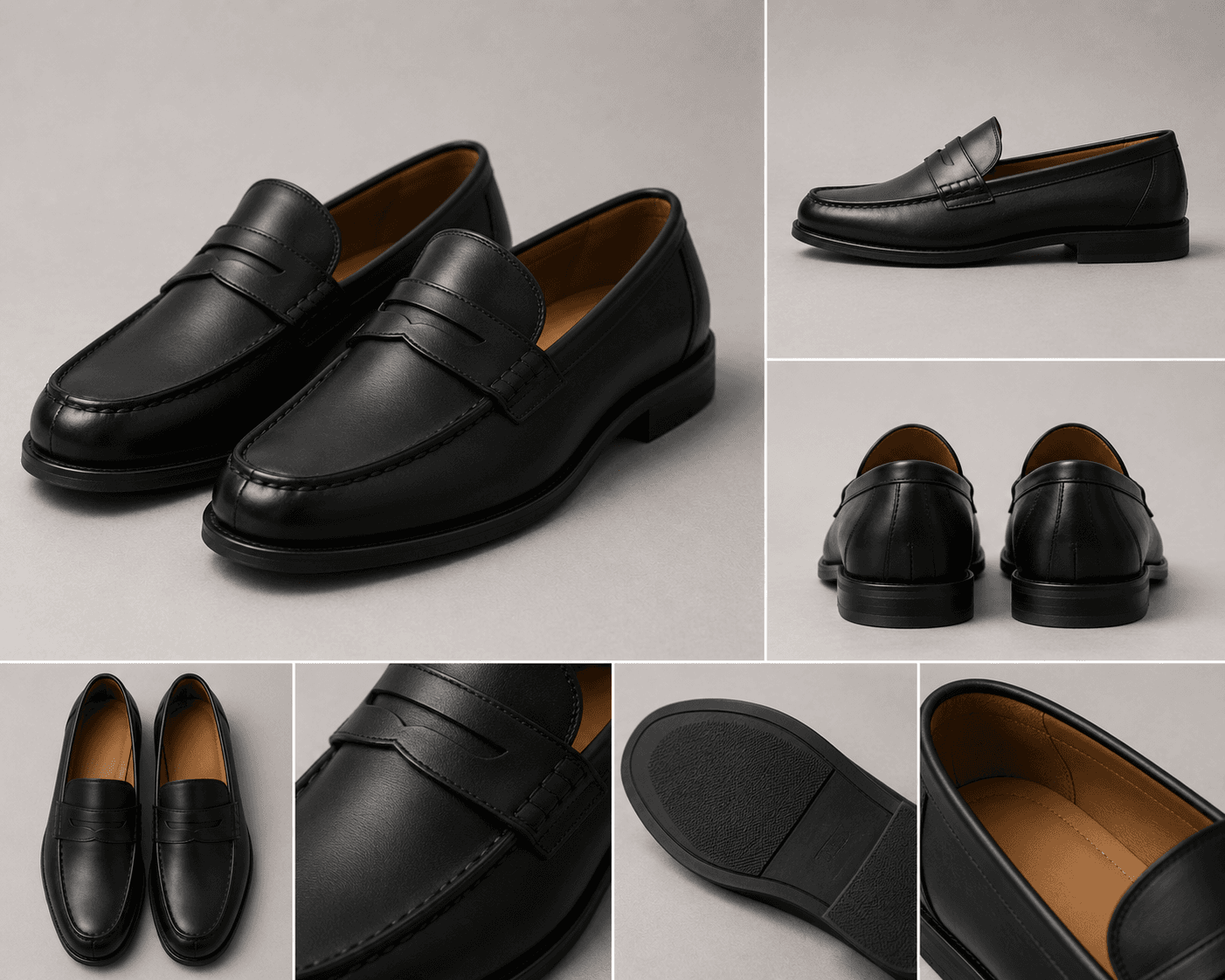 Black Leather Loafers